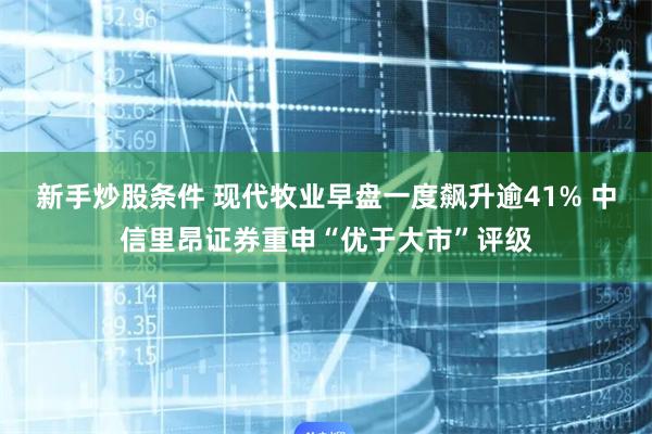 新手炒股条件 现代牧业早盘一度飙升逾41% 中信里昂证券重申“优于大市”评级