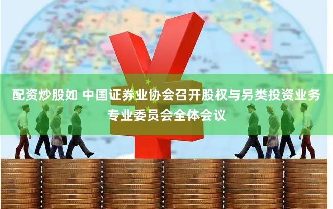 配资炒股如 中国证券业协会召开股权与另类投资业务专业委员会全体会议